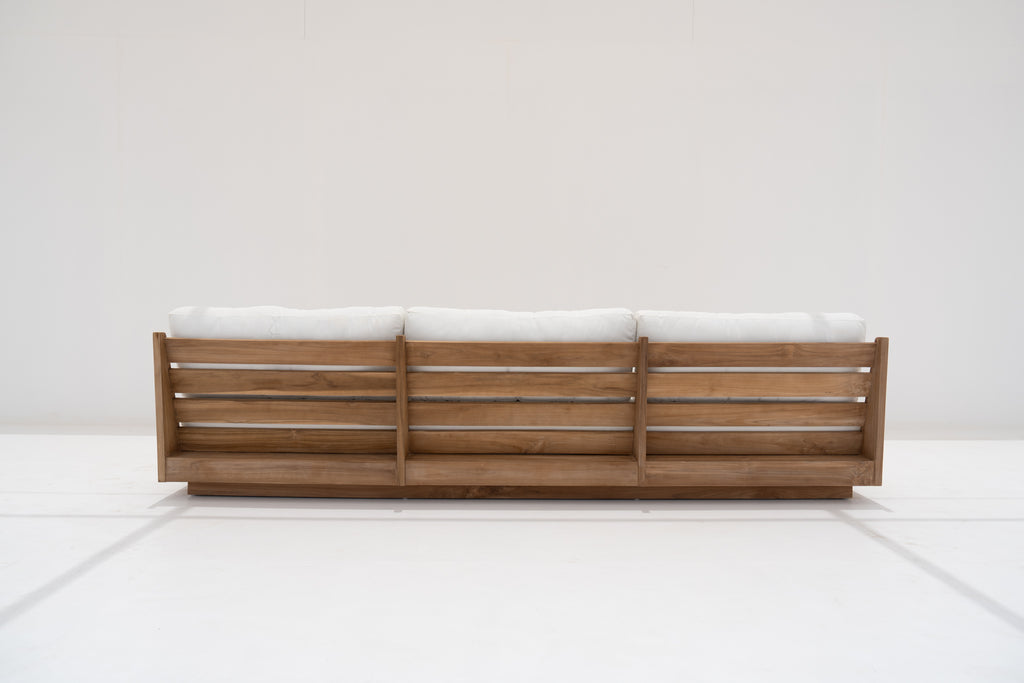 Austin 3 Seater Teak Sofa Back view