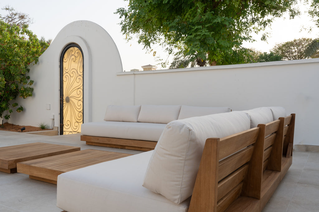 Austin 3 Seater Teak Sofa Customer Home