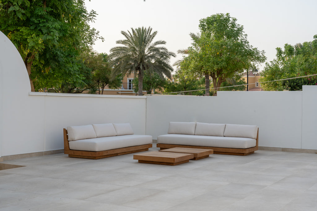 Austin 3 Seater Teak Sofa Customer Home
