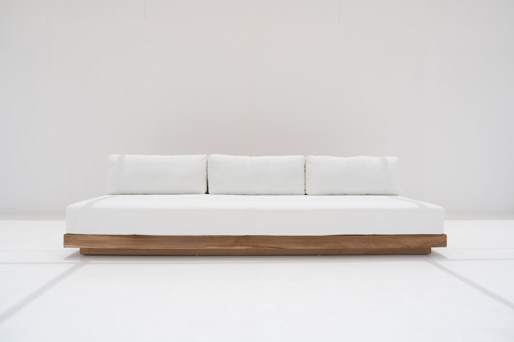 Austin 3 Seater Teak Sofa Front view
