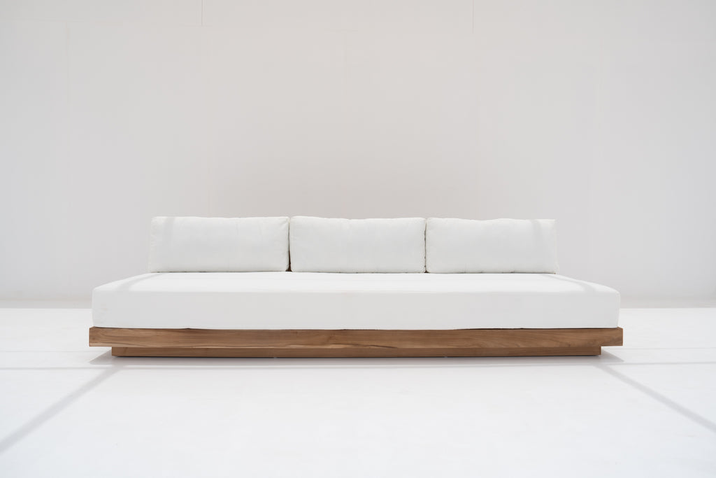 Austin 3 Seater Teak Sofa Front view