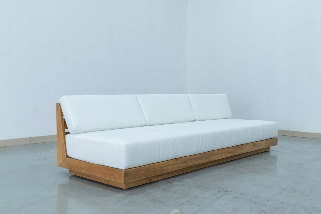 Austin 3 Seater Teak Sofa Side view