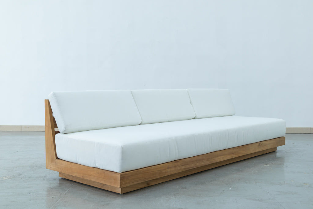Austin 3 Seater Teak Sofa Side view