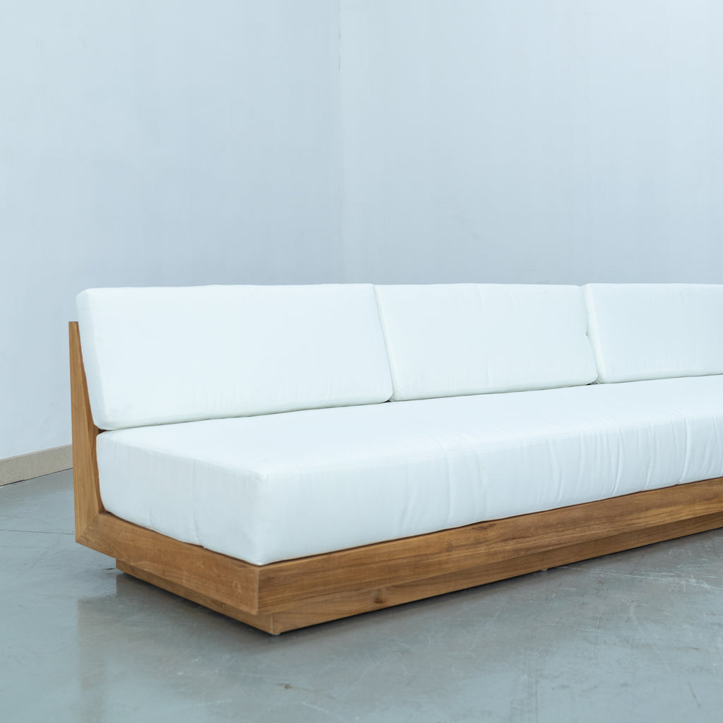 Austin 3 Seater Teak Sofa Side view