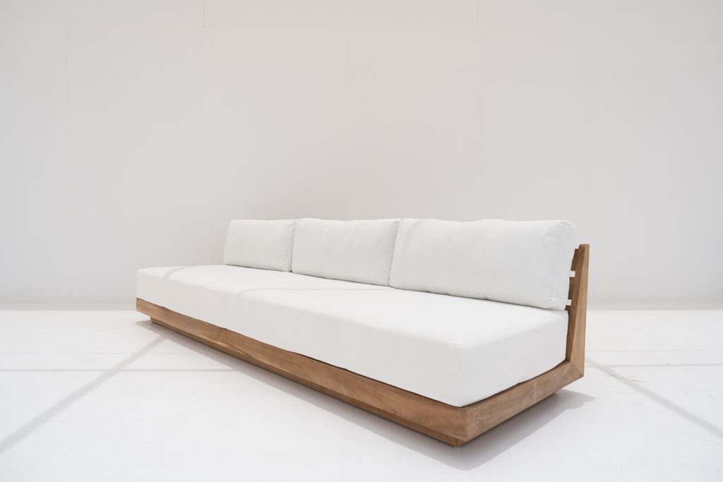 Austin 3 Seater Teak Sofa Side view