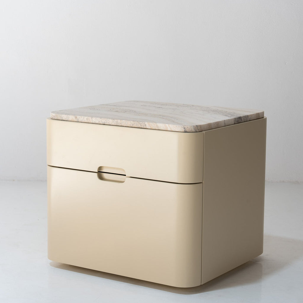 Avena Travertine Bedside Table Perspective View 1