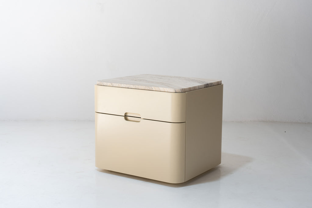 Avena Travertine Bedside Table Perspective View 2