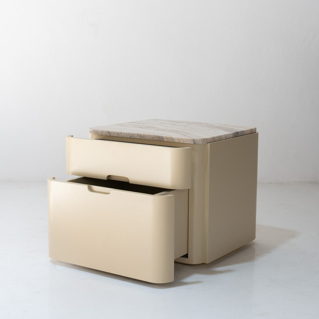 Avena Travertine Bedside Table Perspective View 3