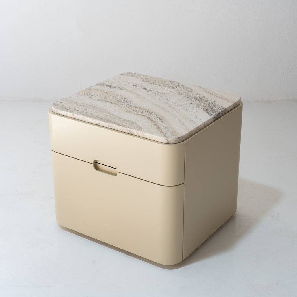 Avena Travertine Bedside Table Perspective View 4