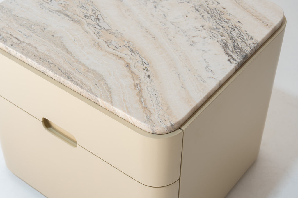 Avena Travertine Bedside Table Perspective View 6
