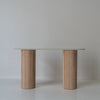 Bavaria Oval Marble Console Table Front Perspective View 3