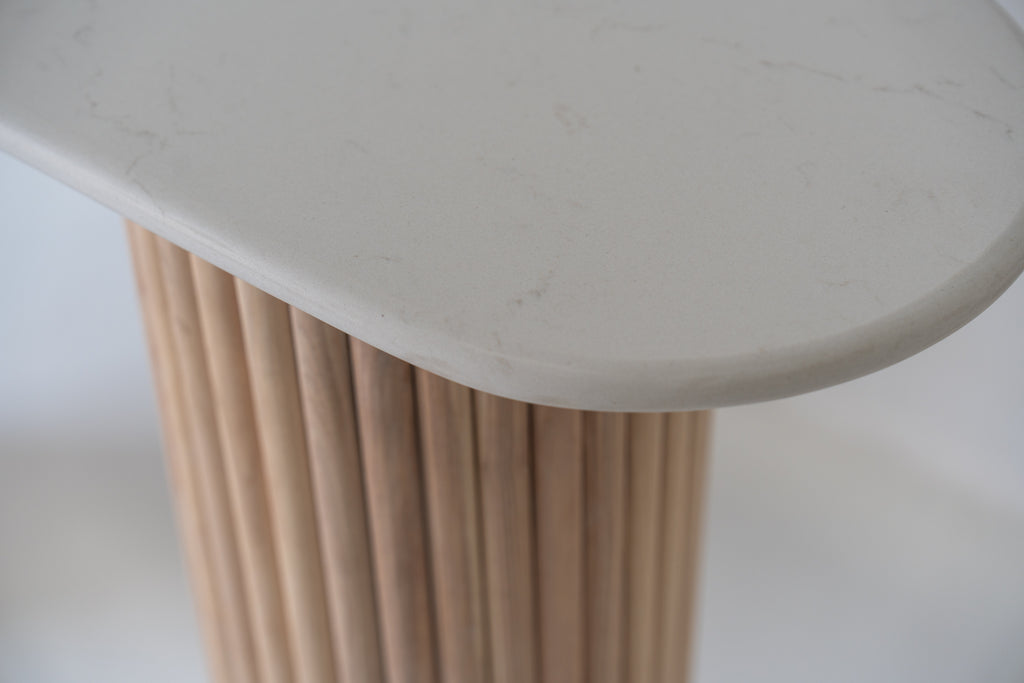 Bavaria Oval Marble Console Table Top Detailed Texture View 2