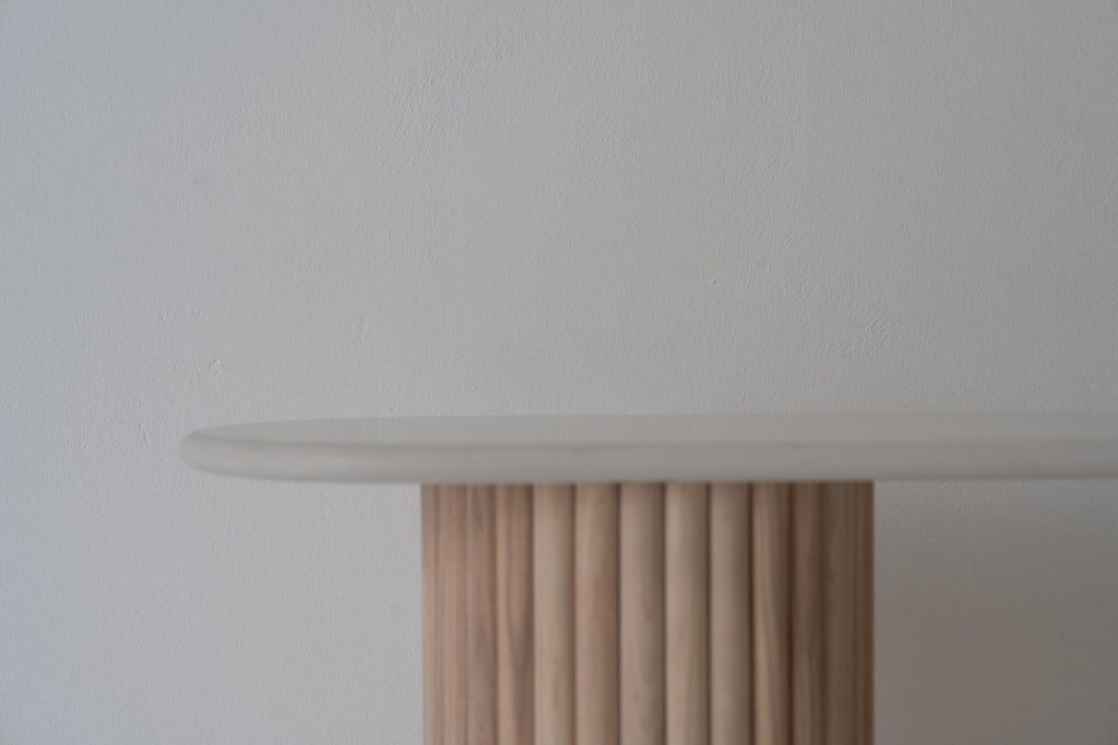 Bavaria Oval Marble Console Table Top Detailed View 1