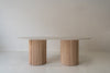 Bavaria Oval Marble Dining Table Front Perspective View 1