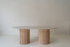 Bavaria Oval Marble Dining Table Front Perspective View 2