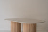 Bavaria Oval Marble Dining Table Front Perspective View 4