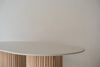 Bavaria Oval Marble Dining Table Front Perspective View 5