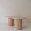 Bavaria Oval Marble Dining Table Perspective View 1