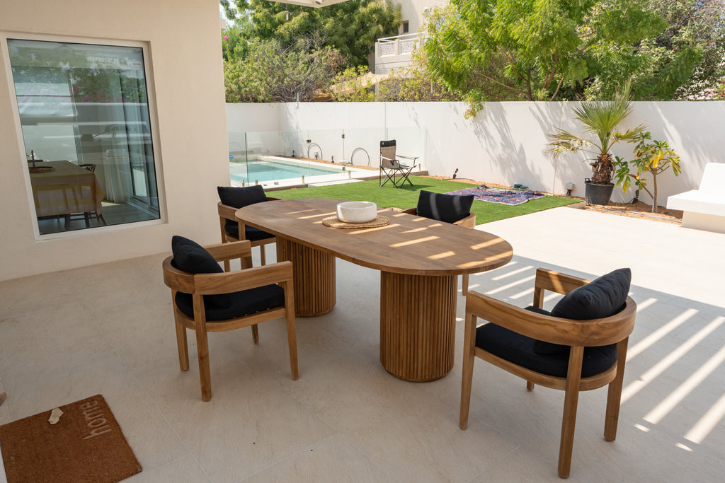Bayside Teak Outdoor Dining Chair Customer Home 2