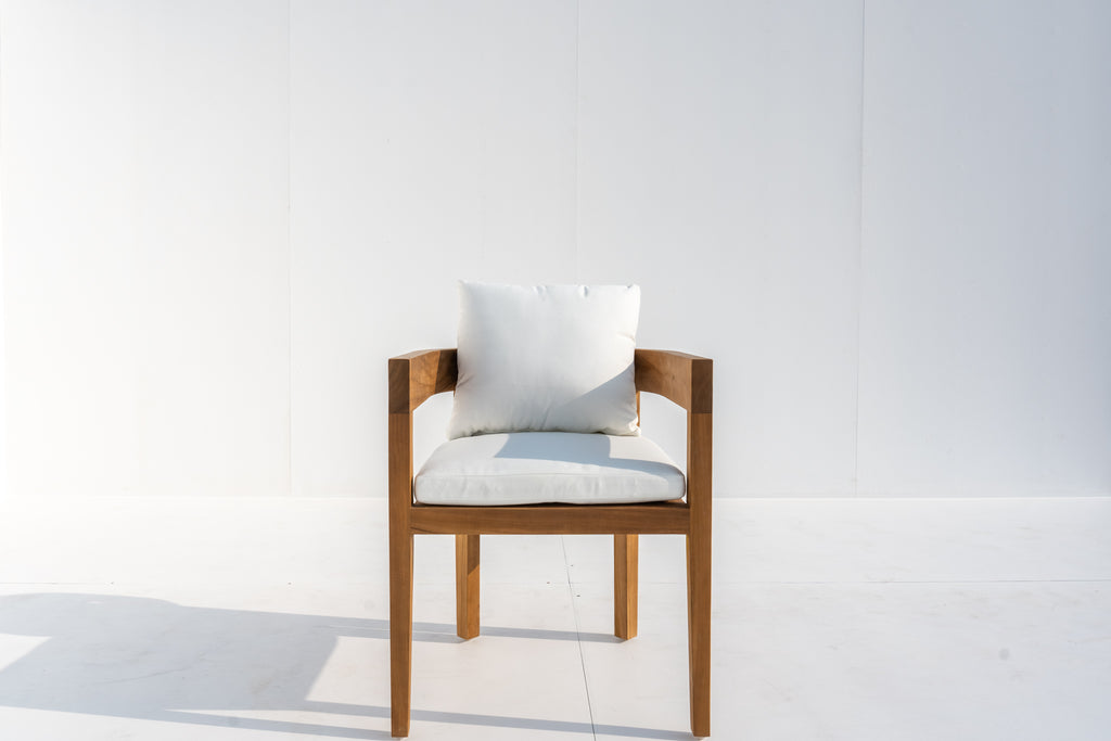 Bayside Teak Outdoor Dining Chair Front view