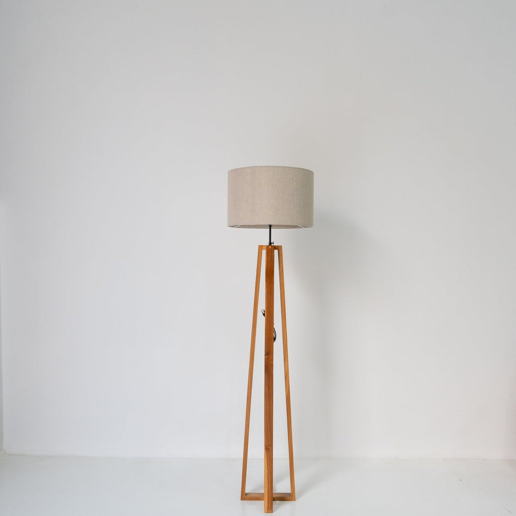 Beacon Wood Floor Lamp Front Perspective View 4