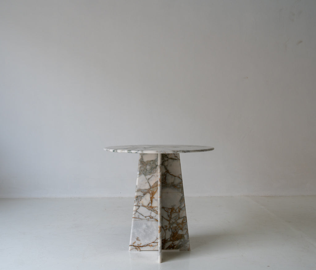Belgravia Pedestal Marble Table Front View 2