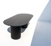 Black Marquina Oval Marble Dining Table Perspective View 3