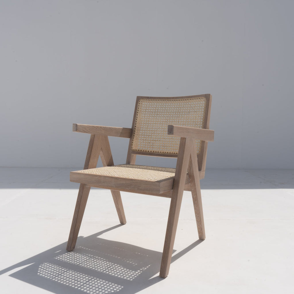 Bombay Cane Dining Chair - Whitewashed Oak