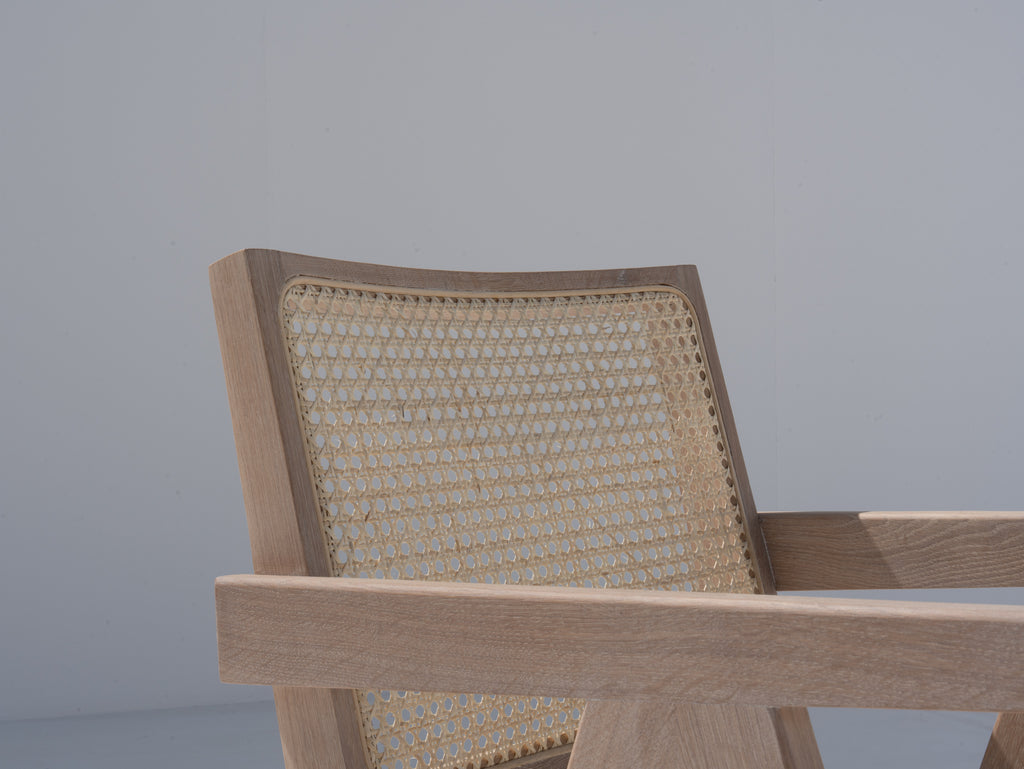 Bombay Cane Dining Chair - Whitewashed Oak Side view 2