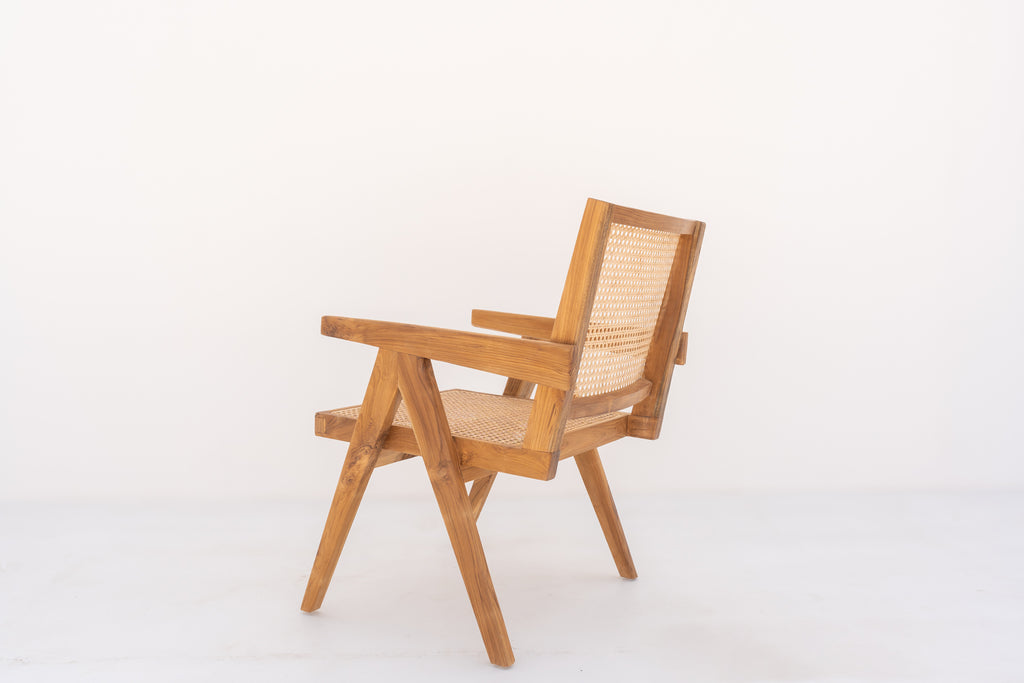 Bombay Teak & Cane Chair Back view