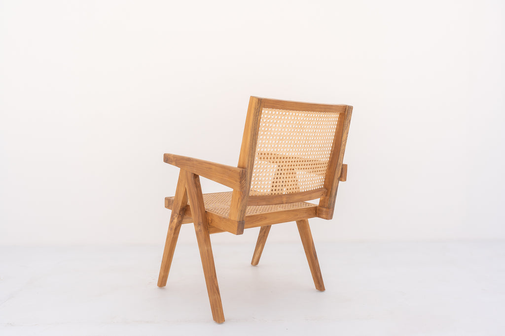 Bombay Teak & Cane Chair Back view 2