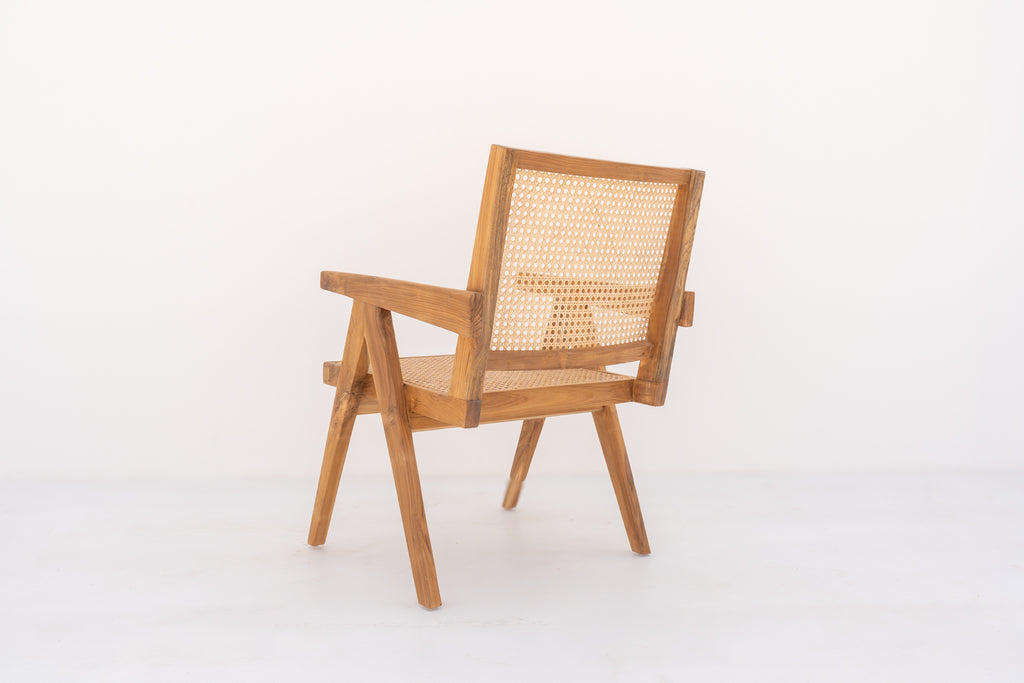 Bombay Teak & Cane Chair Back view 3