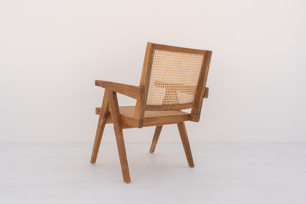 Bombay Teak & Cane Chair Back view 4