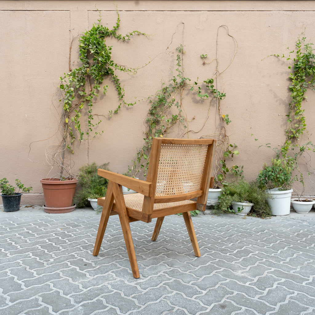 Bombay Teak & Cane Chair Back view 5