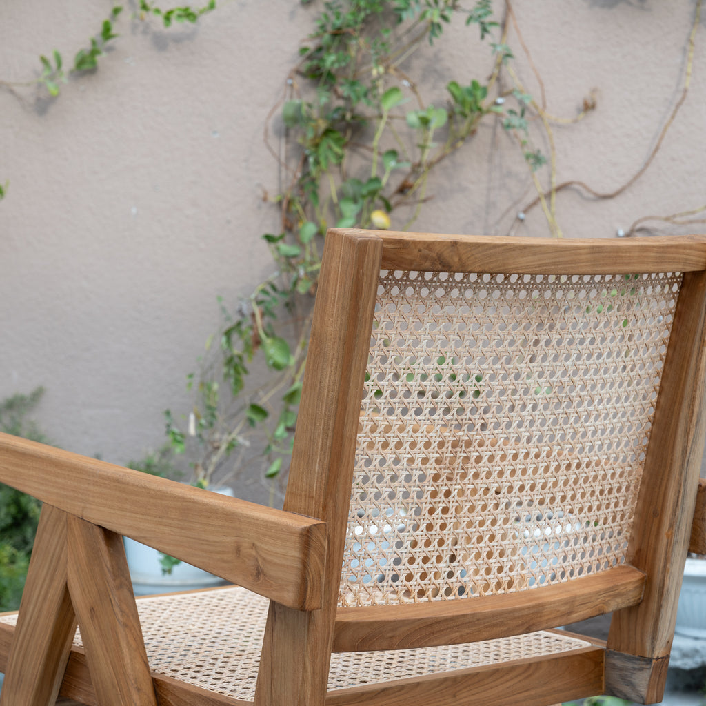 Bombay Teak & Cane Chair Back view 6