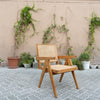 Bombay Teak & Cane Chair Side view 8