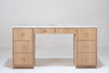 Bromley Oak Marble Top Dressing Table Front View 3