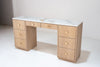 Bromley Oak Marble Top Dressing Table Perspective View 1