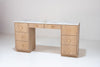 Bromley Oak Marble Top Dressing Table Perspective View 2