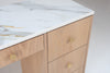 Bromley Oak Marble Top Dressing Table Perspective View 6