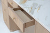 Bromley Oak Marble Top Dressing Table Perspective View 7
