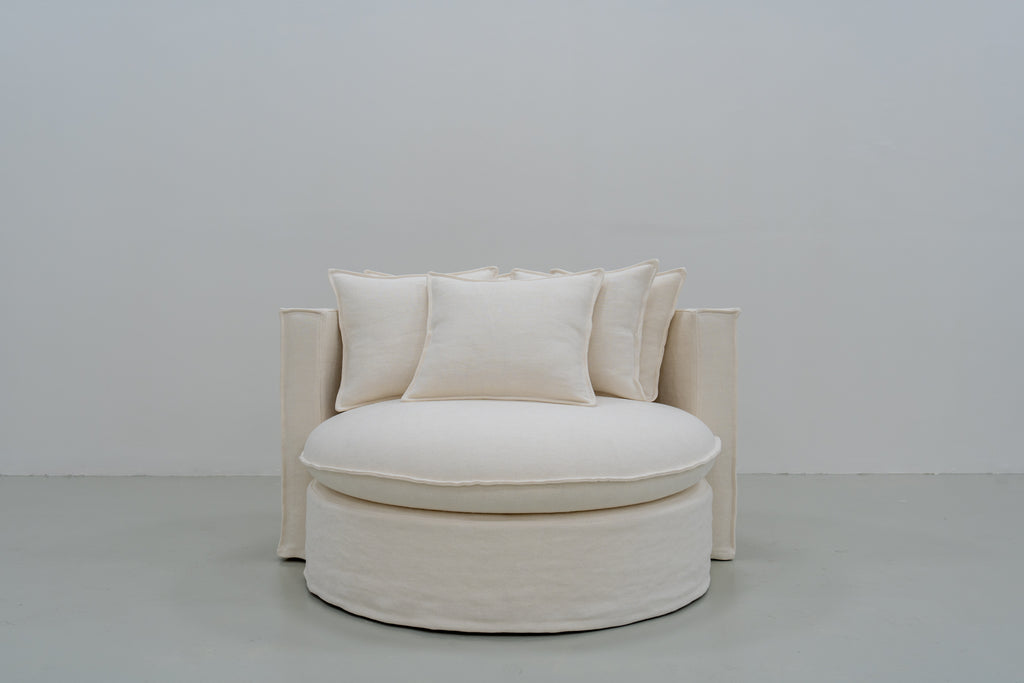 Bruges Linen Chair Front Perspective View 1