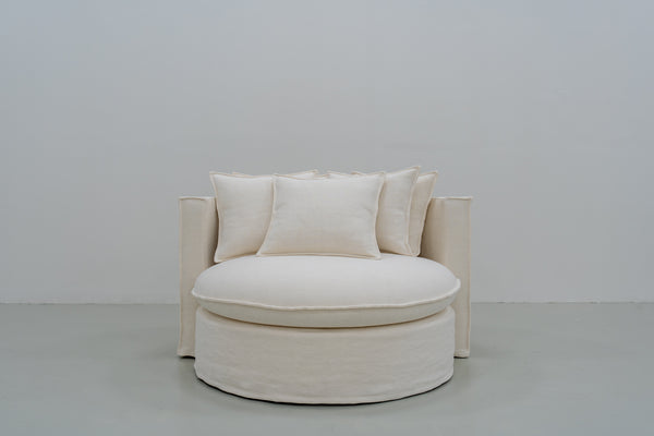 Bruges Linen Chair Front Perspective View 1