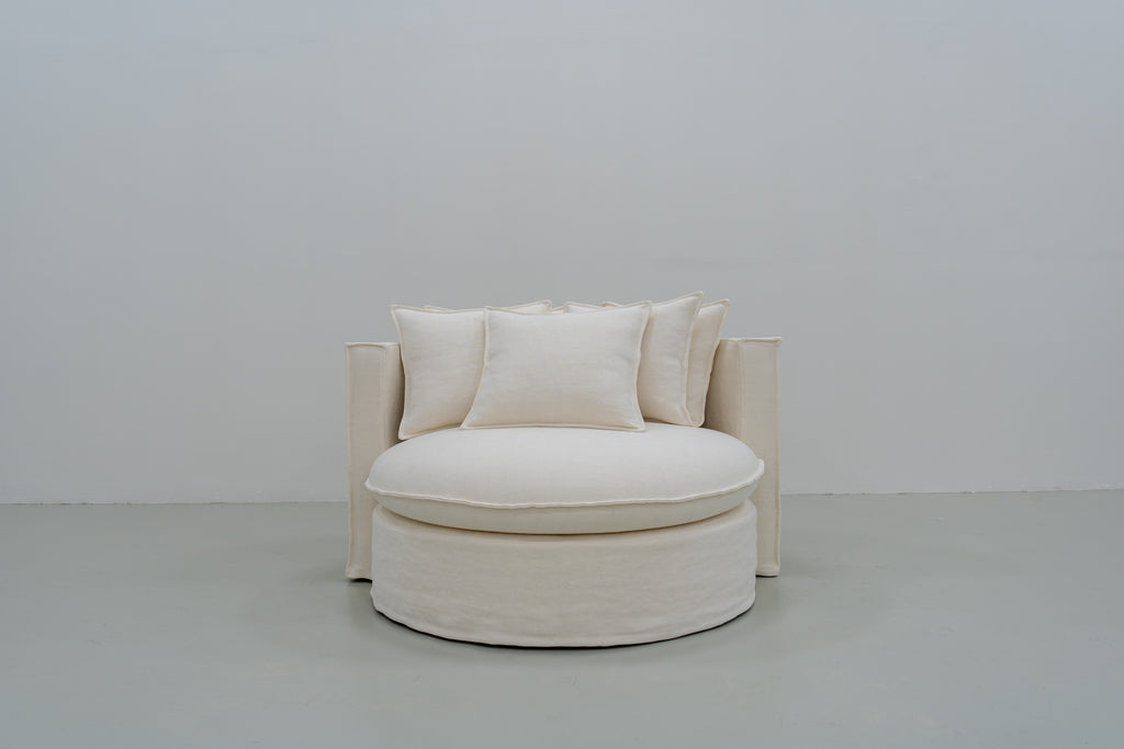 Bruges Linen Chair Front Perspective View 2
