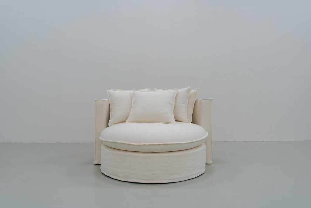 Bruges Linen Chair Front Perspective View 3