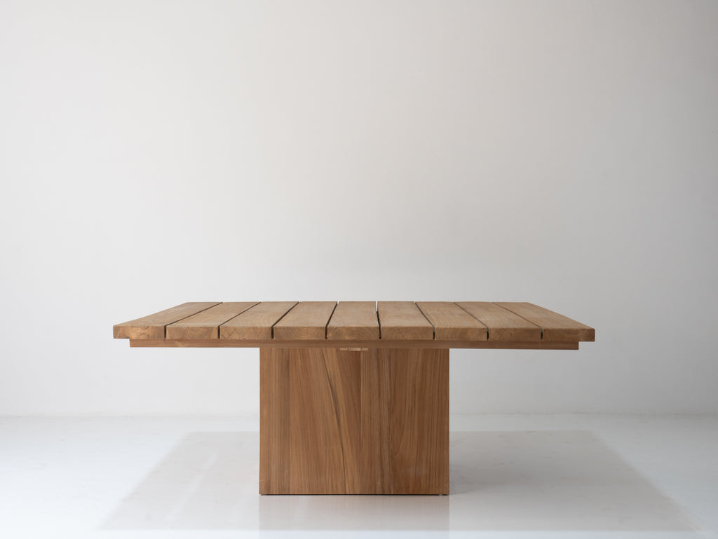 Cala Teak Pedestal Dining Table Front View 1