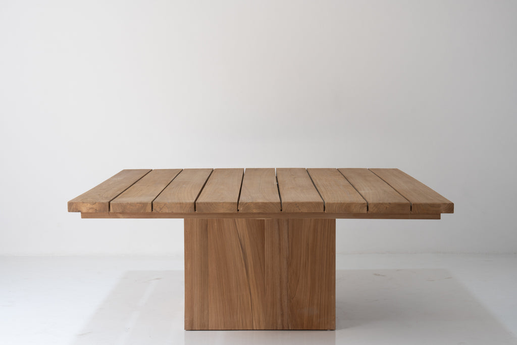 Cala Teak Pedestal Dining Table Front View 2