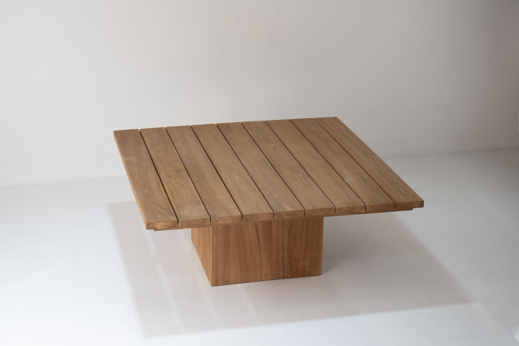 Cala Teak Pedestal Dining Table Front View 3