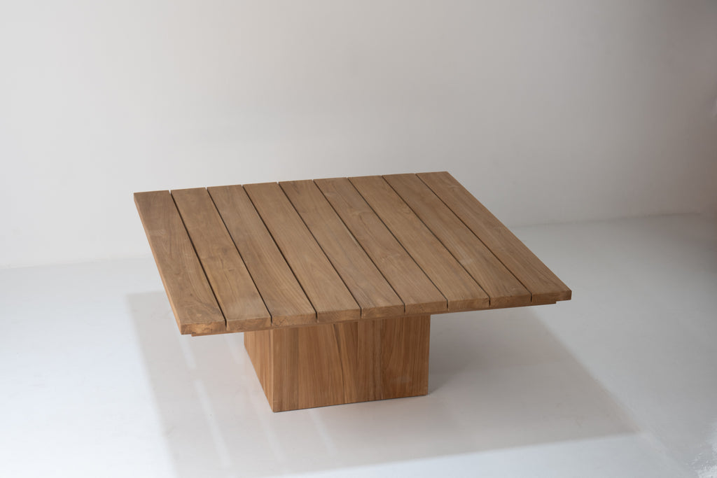 Cala Teak Pedestal Dining Table Front View 4