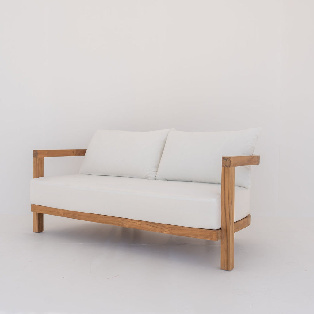 Capri Teak 2 Seater Sofa Perspective View 1